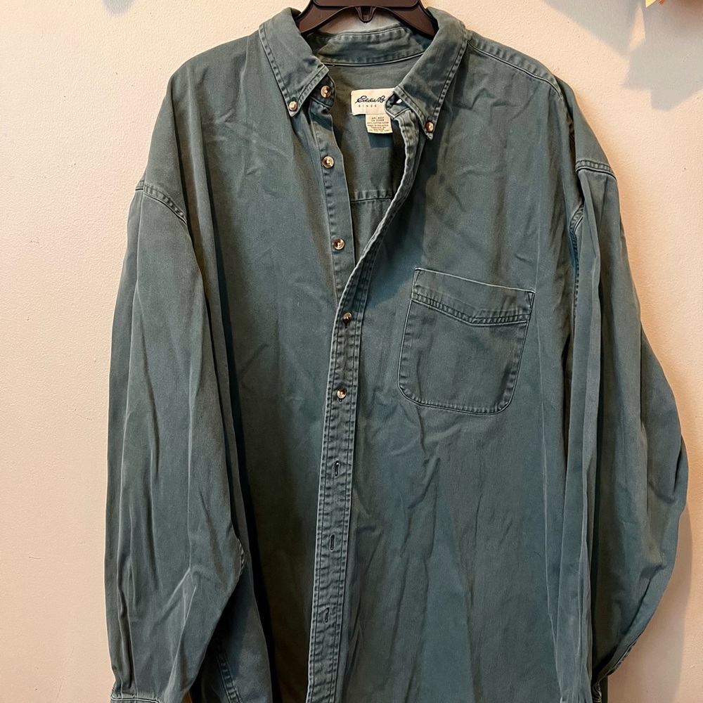 Eddie Bauer Teal Button-Up Shirt